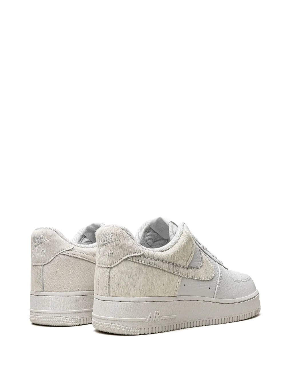Air Force 1 White Pony Hair Heel Sneakers